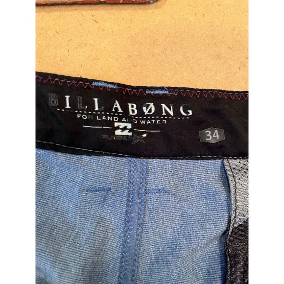 Billabong Mens 34 Blue Zip Font Shorts Casual Athleisure Comfort 9 Inch Inseam - Picture 2 of 8